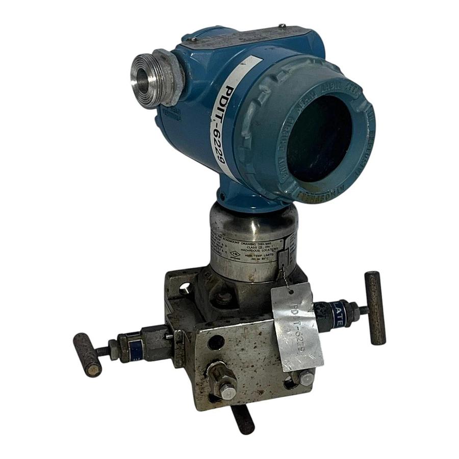 Used Rosemount 3051S2CD3A2A11A1AE5M5 Differential Transmitter W/ 3-Valve Manifold