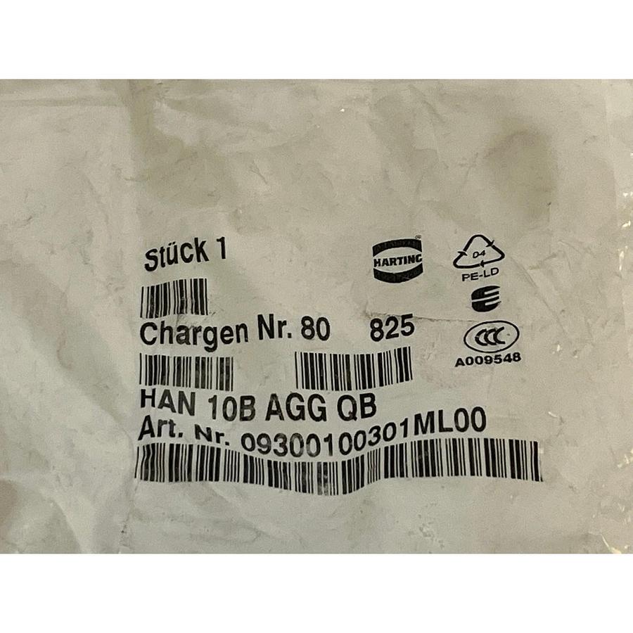 Lot of 2 Harting Han 10B AGG QB 09300100301ML00 Bulkhead Connector Base New