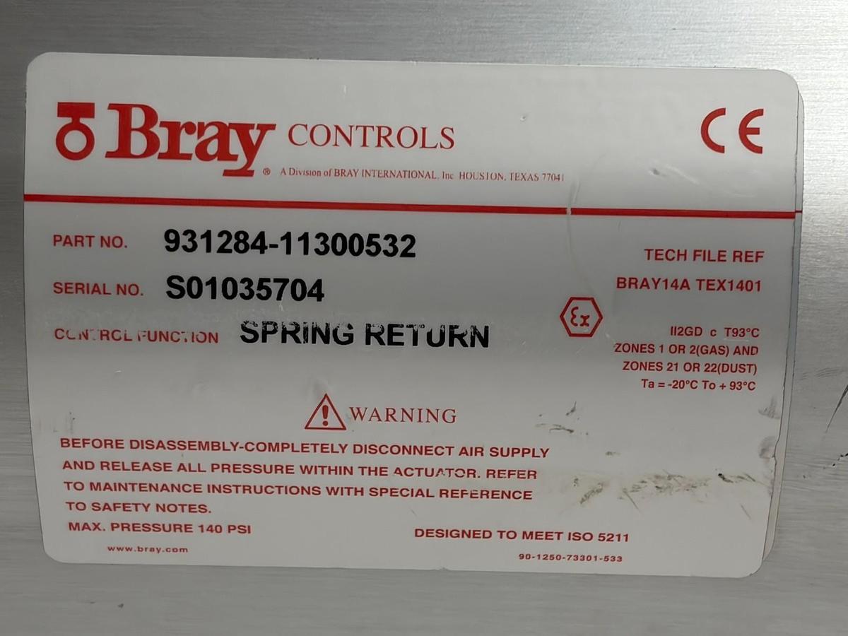Used Bray 931284 Actuator 50-0406 Limit Switch 630250 Solenoid Valve Assembly