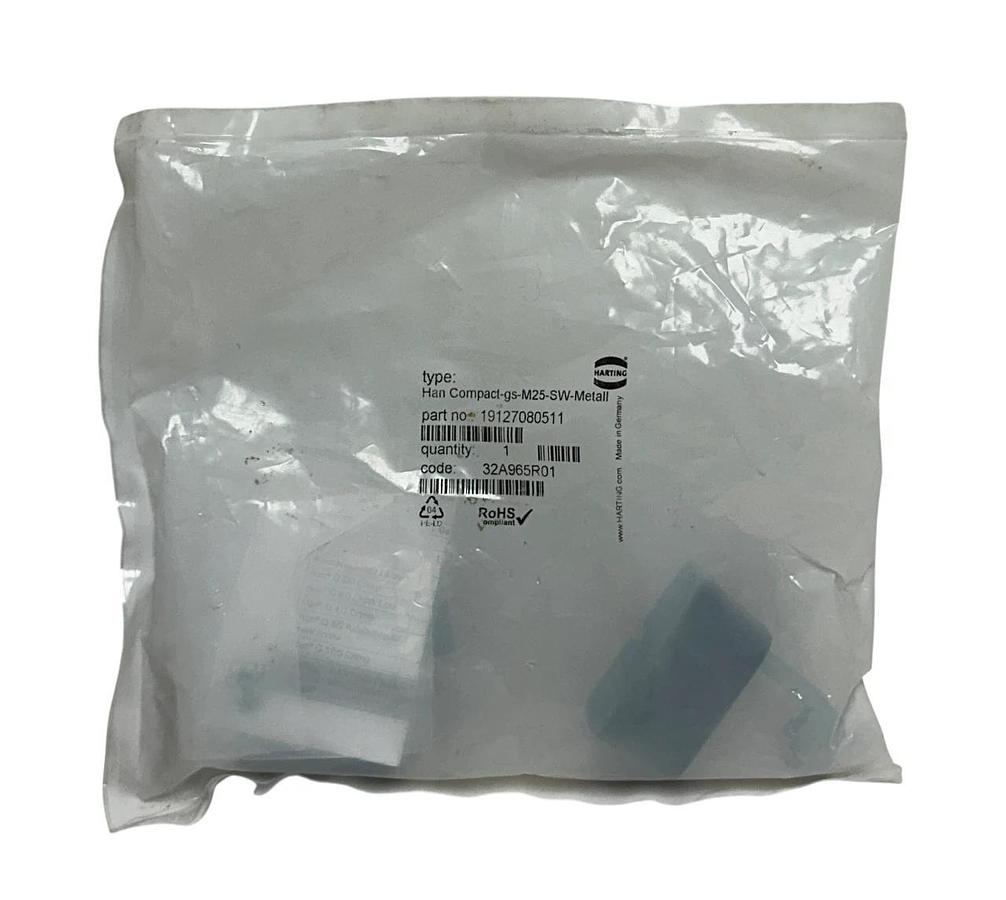 Used 2 HARTING 19127080511 / HAN COMPACT GS M25 SW METAL HOODS FOR CABLE GLANDS NSFS