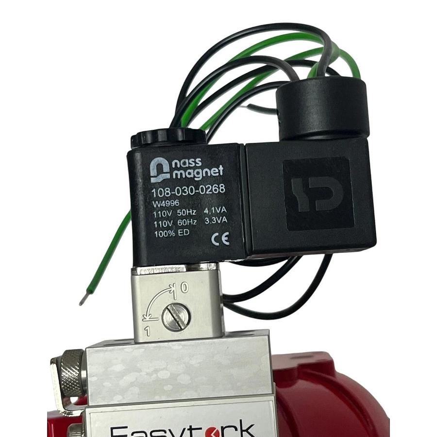 Flow-Tek 1/2" 2200 WOG Ball Valve Easytork Actuator Nass Magnet 110V Solenoid