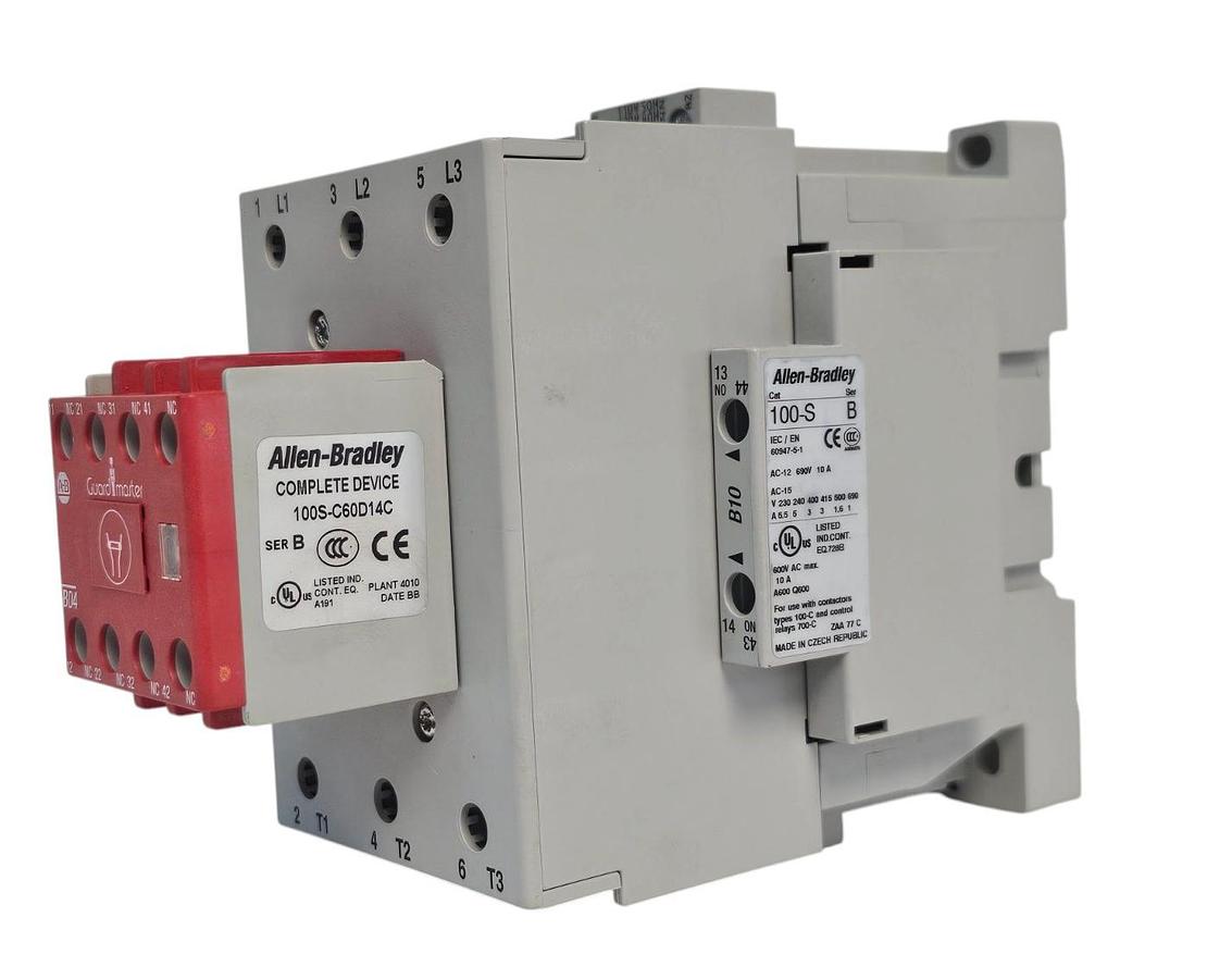 Used NEW ALLEN BRADLEY 100S-C60D14C SER. B SAFETY CONTACTOR 60A 110V 100SC60D14C