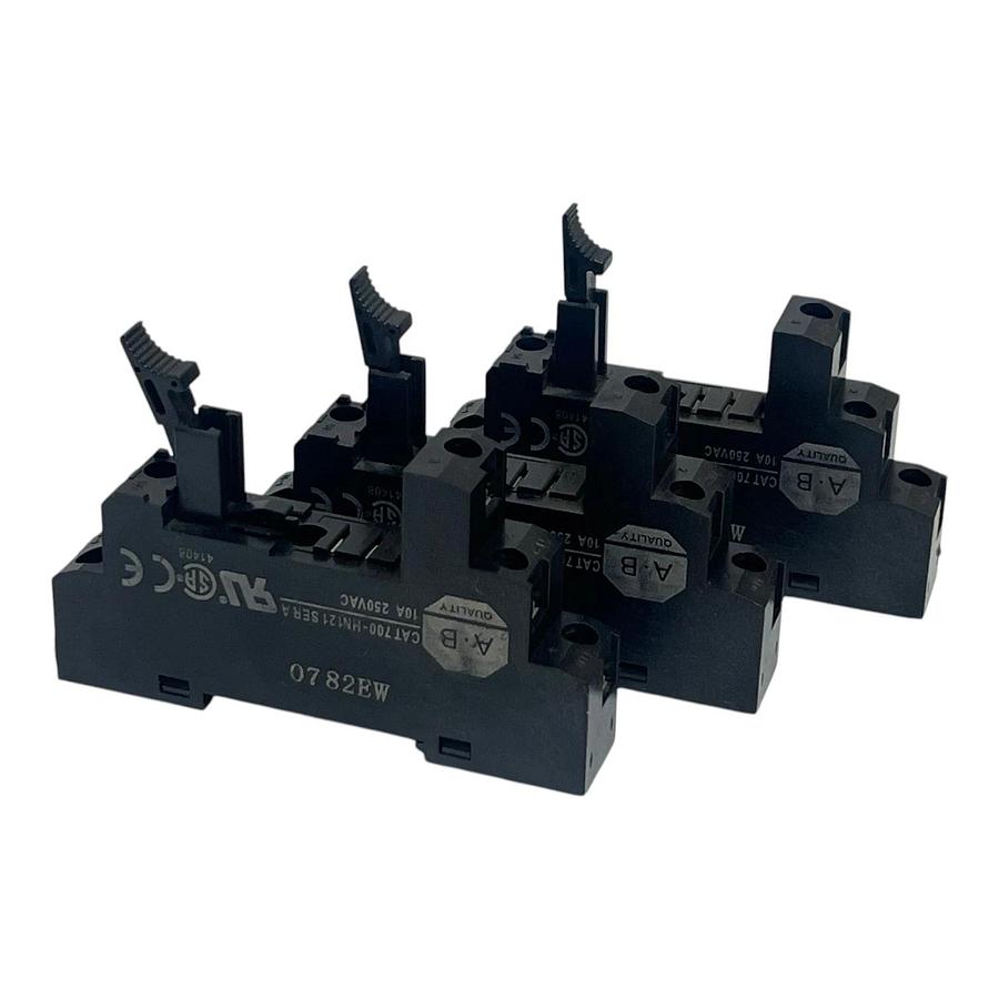 Lot of 3 - Allen-Bradley 700-HN121 Ser. A Relay Socket Bases - NEW SURPLUS