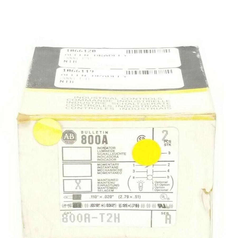 BOX OF 2 NEW ALLEN BRADLEY 800A-T2H MAINTAINED PUSH BUTTONS SER. A