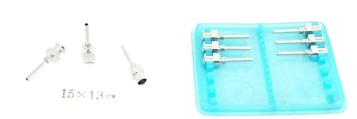 Used LOT OF 9 NEW GENERIC / UC 15x13MM DISPENSING NEEDLES 13MM TUBE LENGTH