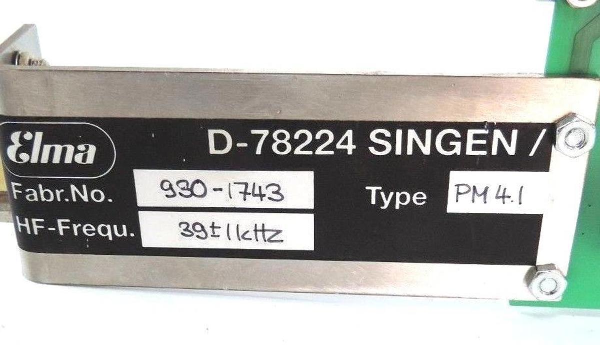 Used ELMA D-78224 SINGEN / 930-1743 PM 4.1 39+/-1 kHz , HF-SCHALTER PROGRAMMING BOARD