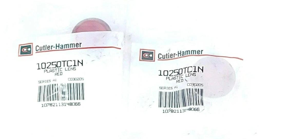 Used LOT OF 2 NEW CUTLER-HAMMER 10250TC1N PLASTIC LENSES RED SER. A1