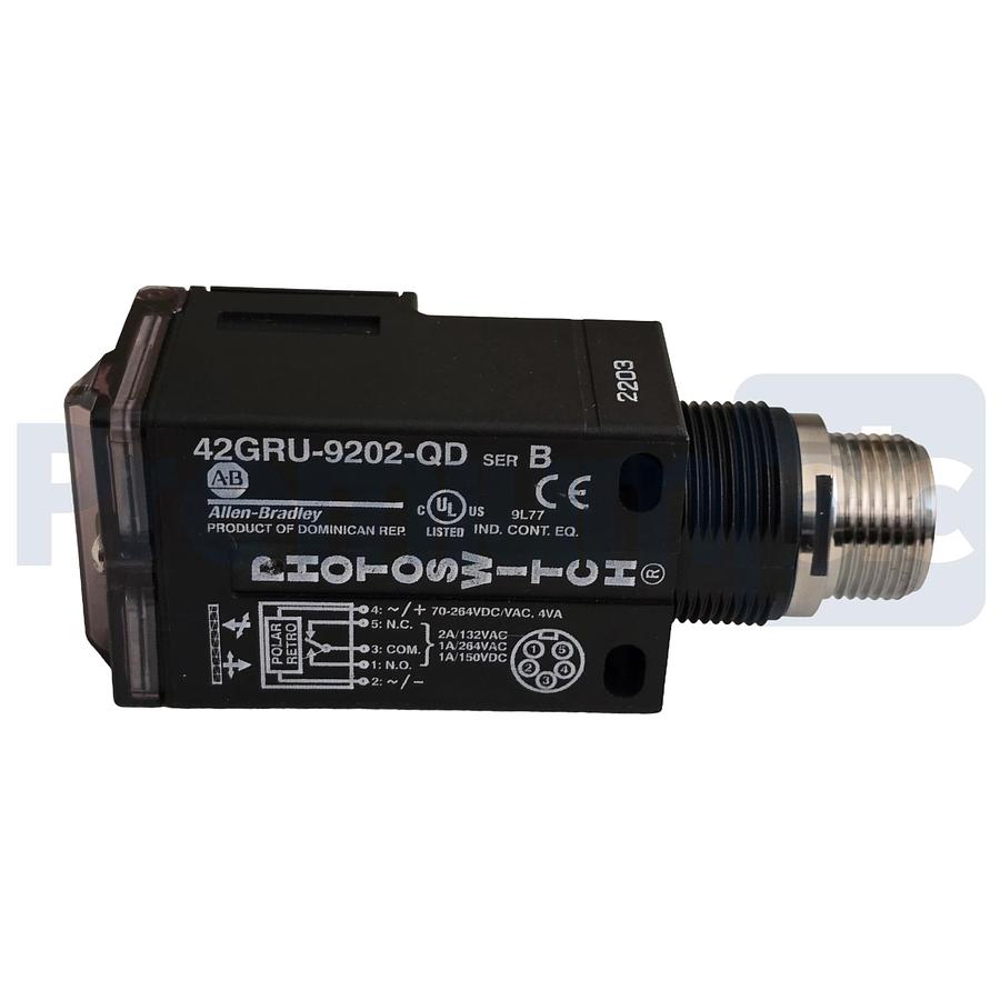 Used Allen-Bradley 42GRU-9202-QD /B PHOTOSWITCH Polarized Retro SFP Sensor M12 QD NEW