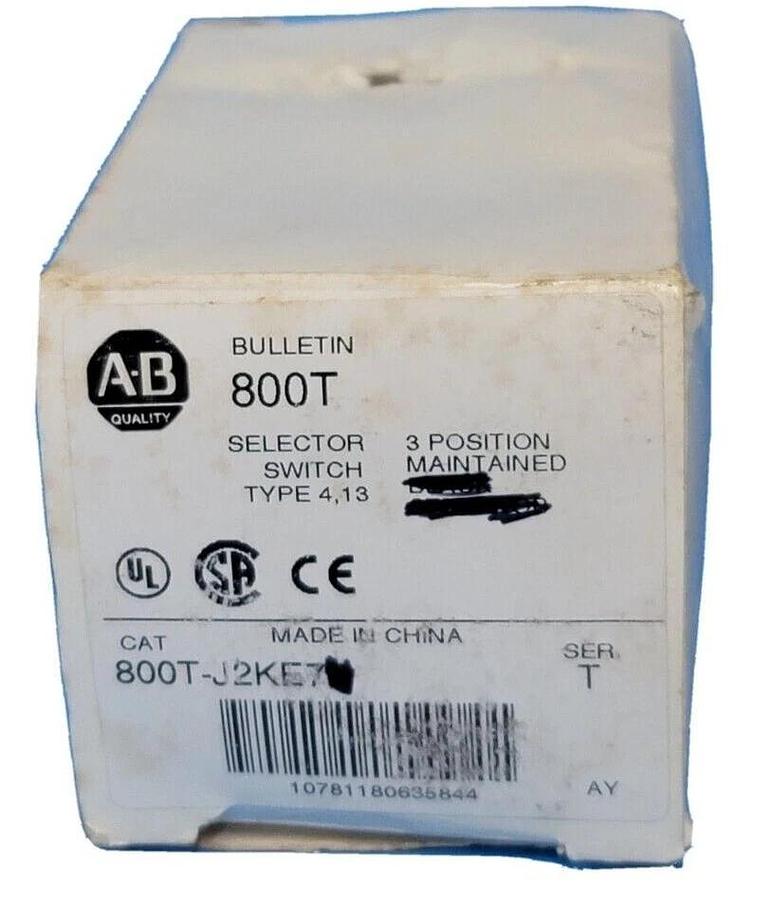 NEW ALLEN BRADLEY 800T-J2KE7 /T SELECTOR SWITCH 3-POSITION 800TJ2KE7