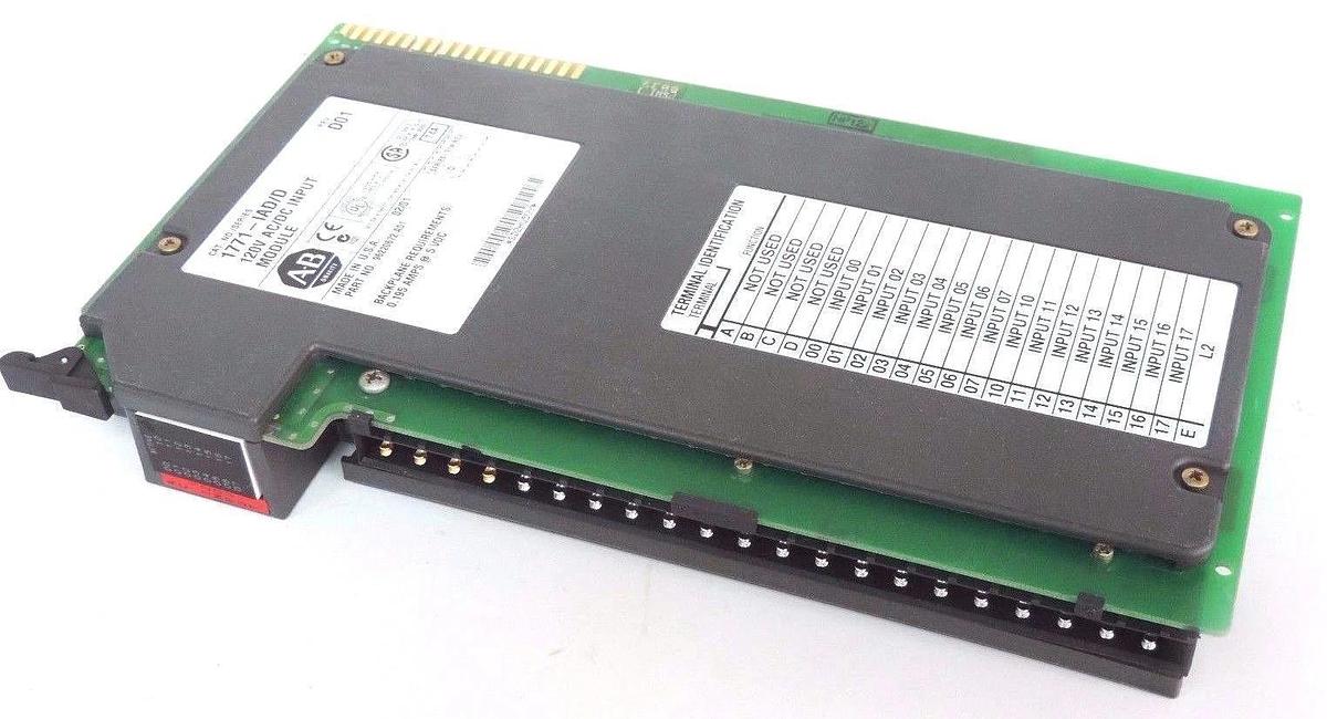 Used ALLEN BRADLEY 1771-IAD/D 120V AC/DC INPUT MODULE P/N: 96220672 A01, REV. D01