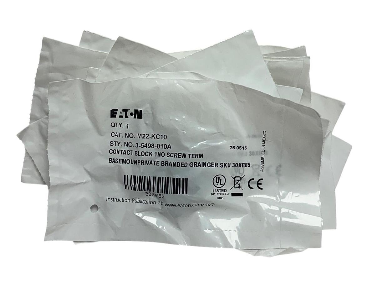 Used 12 EATON M22-KC10 / 3-5498-010A CONTACT BLOCKS 1NO SCREW TERMINAL 30XE85 NSFS