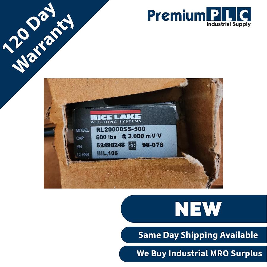 Used NEW RICE LAKE RL20000SS-500 STAINLESS STEEL S-BEAM LOAD CELL CAP 500LBS PN 46504