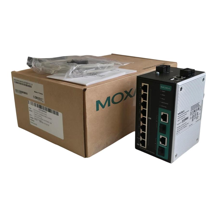 Used Moxa EDS-P510A Managed Ethernet PoE+ Switch EDS-P510A-8PoE-2GTXSFP V1.1.0 NSMP