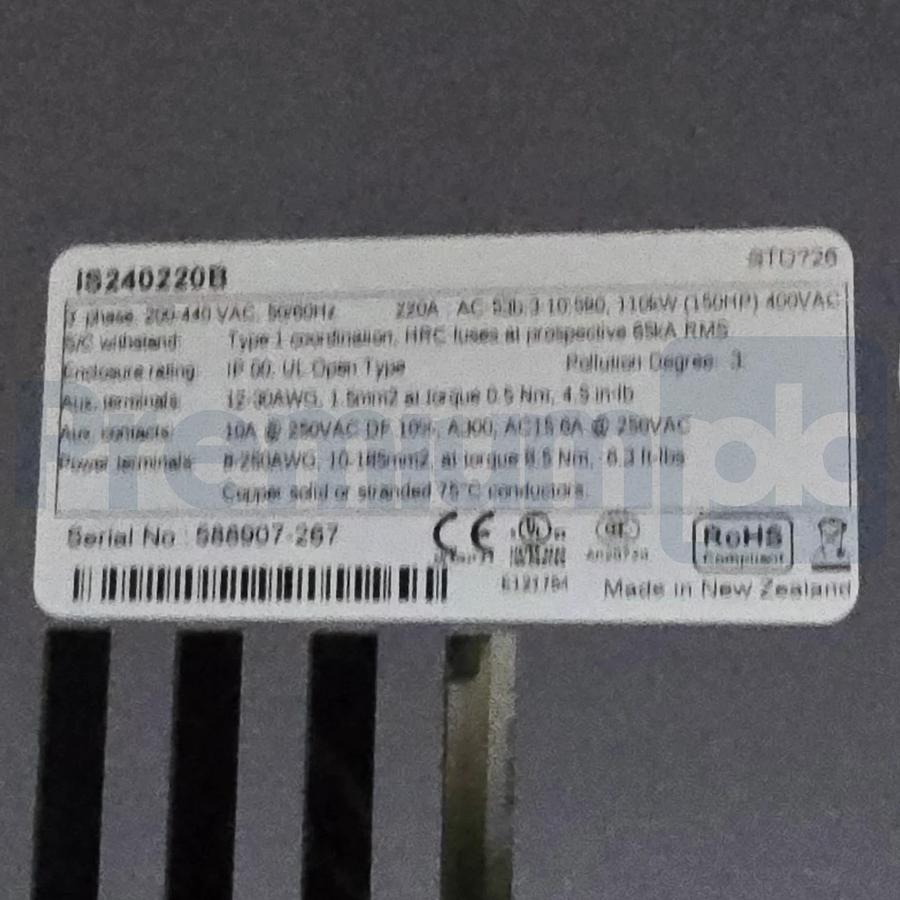 Emerson Control Techniques IS240220B Digistart IS Soft Starter 400V 150HP NSMP