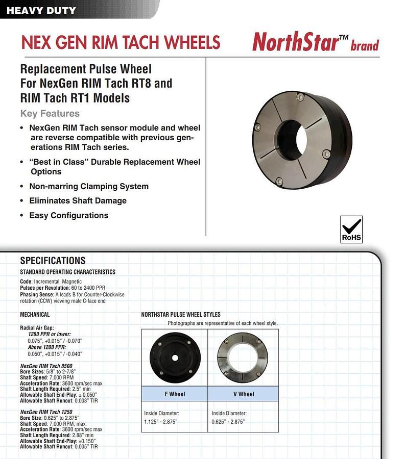 Dynapar NorthStar NSRT0480LF10WHL Pulse Wheel for RIM Tach RT8 & RT1 Encoders