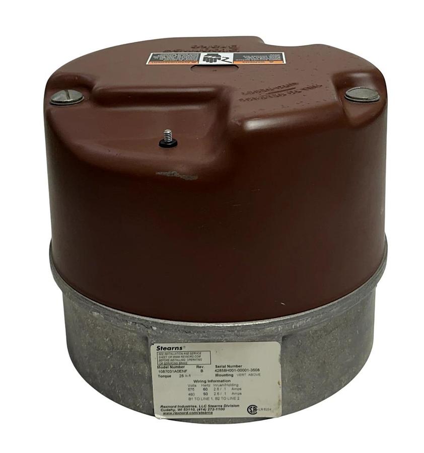 STEARNS 1087031A0ENF Rev. B BRAKE ASSEMBLY 25LB-FT VERTICAL MOUNT 480-575V NSNP