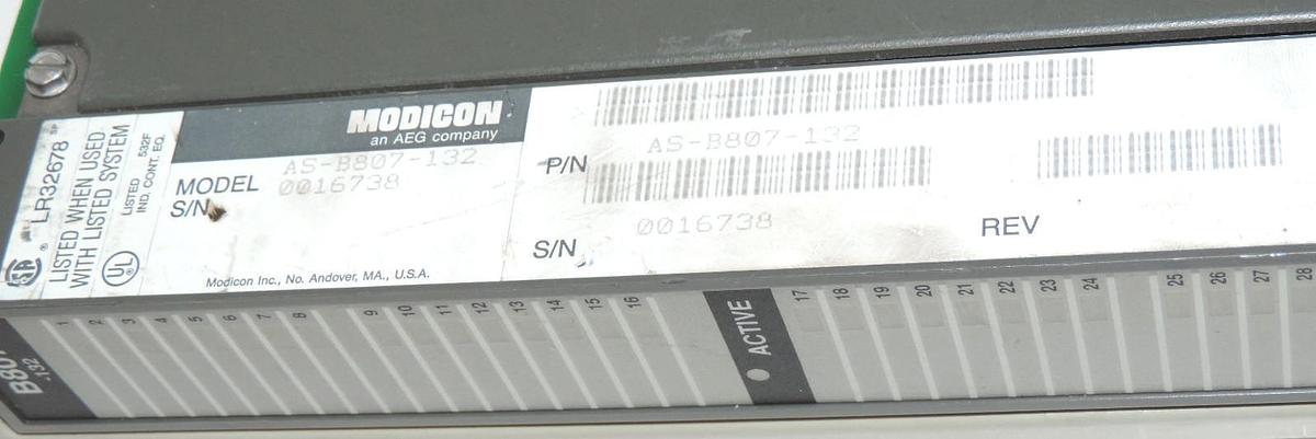 Used AEG MODICON AS-B807-132 INPUT MODULE ASB807132 120 VAC