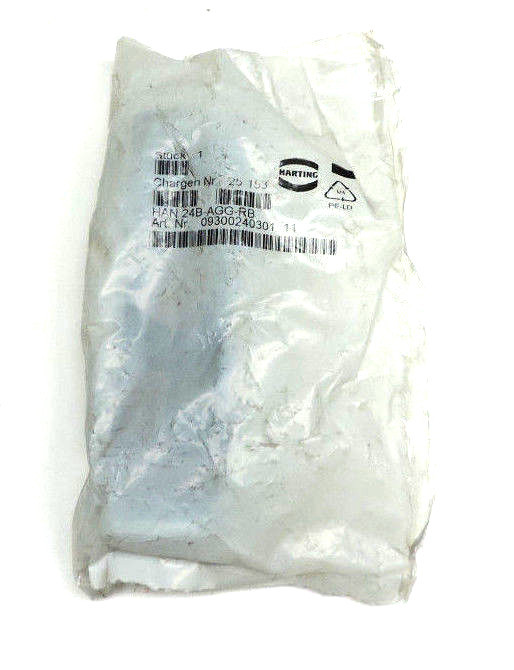 NIB HARTING HAN 24B-AGG-RB BULKHEAD CONNECTOR FEMALE MOUNT 09300240301 11