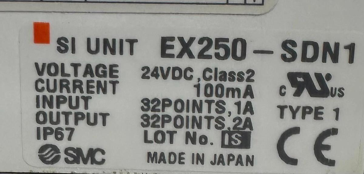 Used SMC EX250-SDN1 / EX250SDN1 EX250 SI DeviceNet INTERFACE W/ VQC2A01N-5 SOLENOIDS