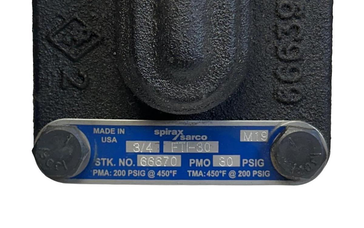 SPIRAX SARCO FTI-30 / 66670 FLOAT AND THERMOSTATIC STEAM TRAP 3/4'' 30PSIG NSNP