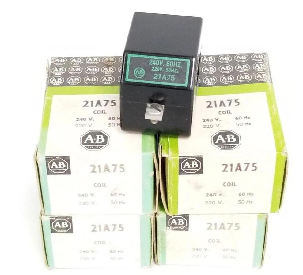 Used LOT OF 4 NIB ALLEN BRADLEY 21A75 COILS 240V 60HZ, 220V 50HZ