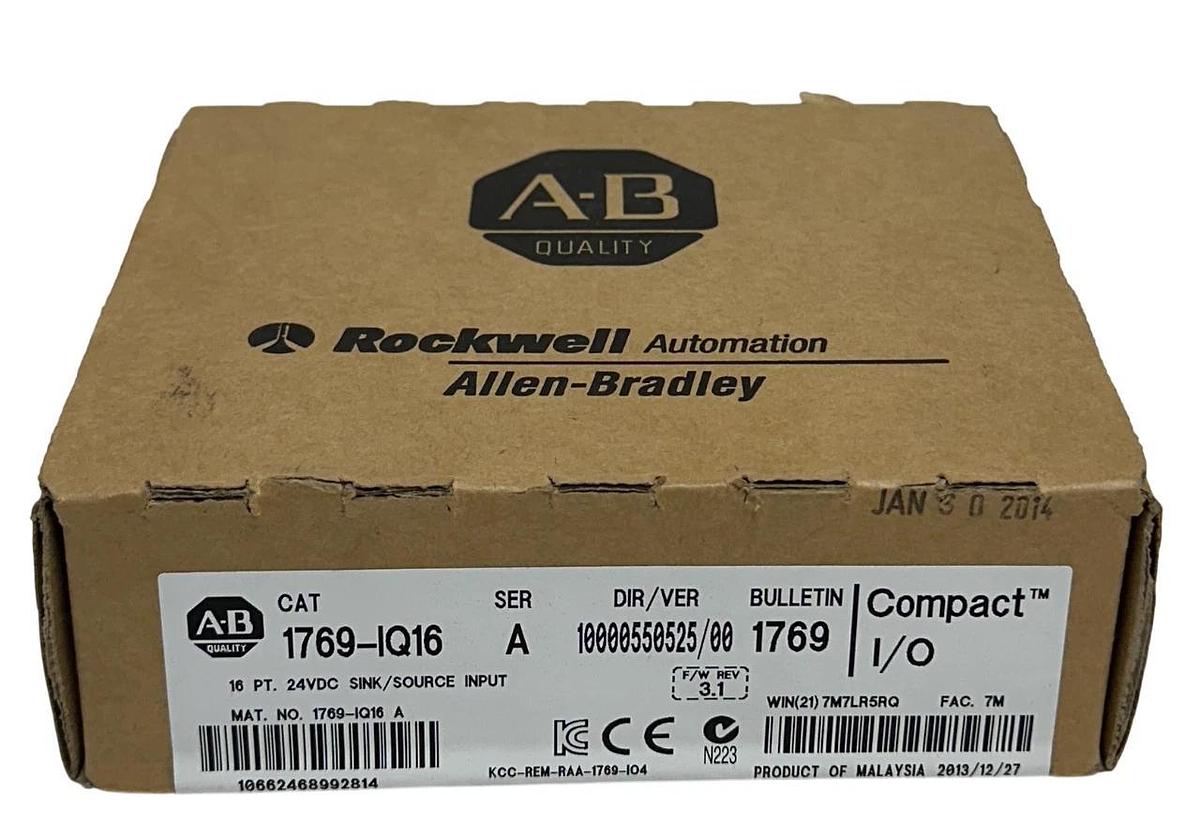 Used ALLEN BRADLEY 1769-IQ16 /A CompactLogix 16-PT SINK/SOURCE INPUT MODULE 24V NSFS