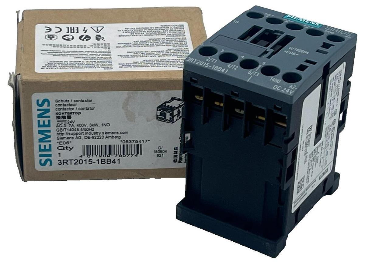 Used Siemens 3RT2015-1BB41 SIRIUS Power Contactor S00 3-Pole AC-3 24VDC, NSMP