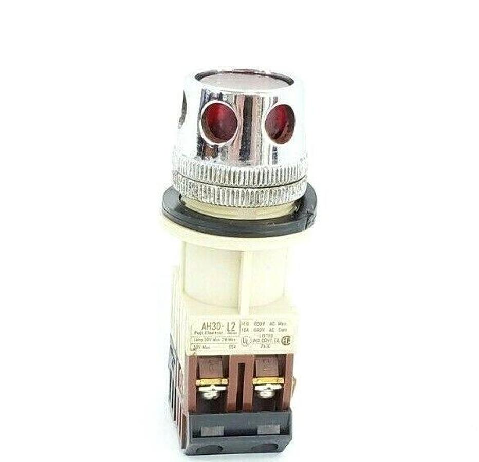 Used FUJI ELECTRIC AH30-L2 RED ILLUMINATED PUSH BUTTON W/ AHX 290 & AHX 291 CONTACTS