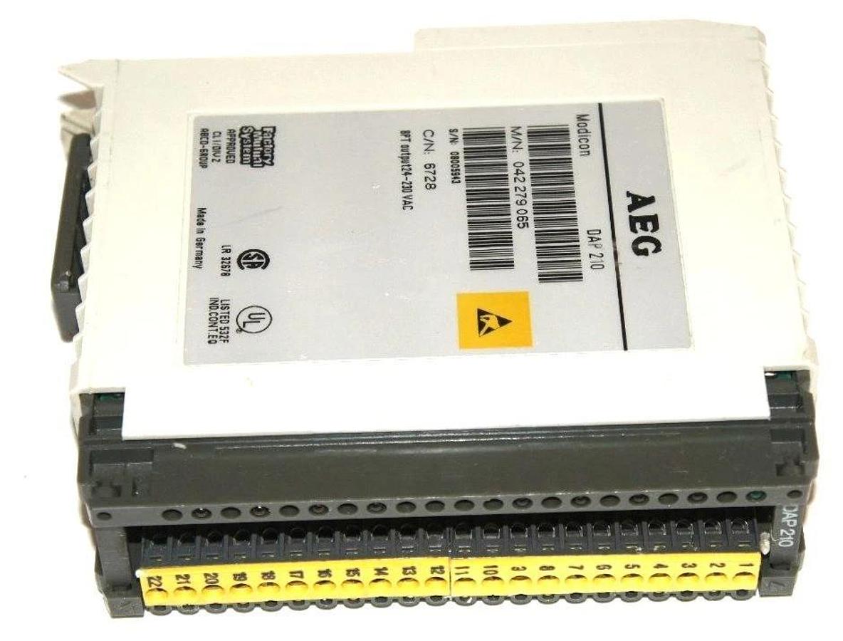 Used GOULD MODICON DAP-210 OUTPUT MODULE, 8 POINT, 24-230 VAC, DAP210
