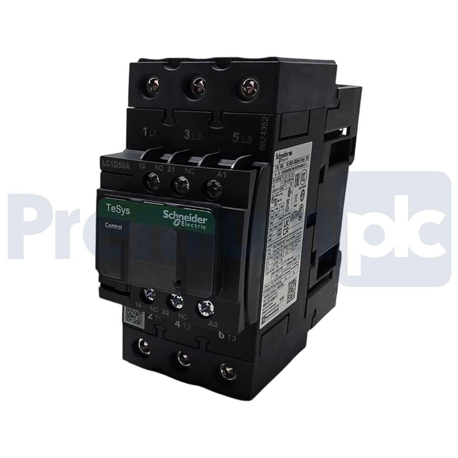 Used Schneider LC1D50AE7 TeSys D IEC Contactor 3 Pole 40HP@480V 50A, 48VAC Coil NSMP