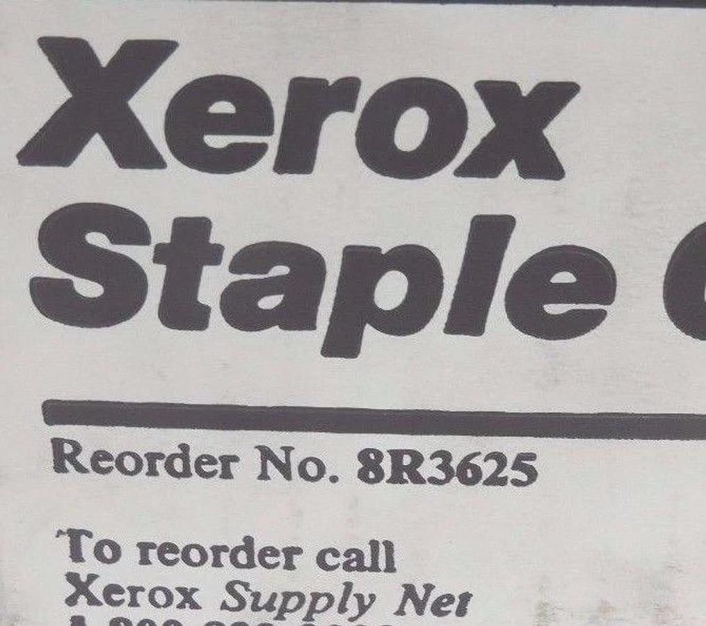 Used BOX OF 4 NEW XEROX 8R3625 STAPLE CARTRIDGES TO RECORDER, 502P18311