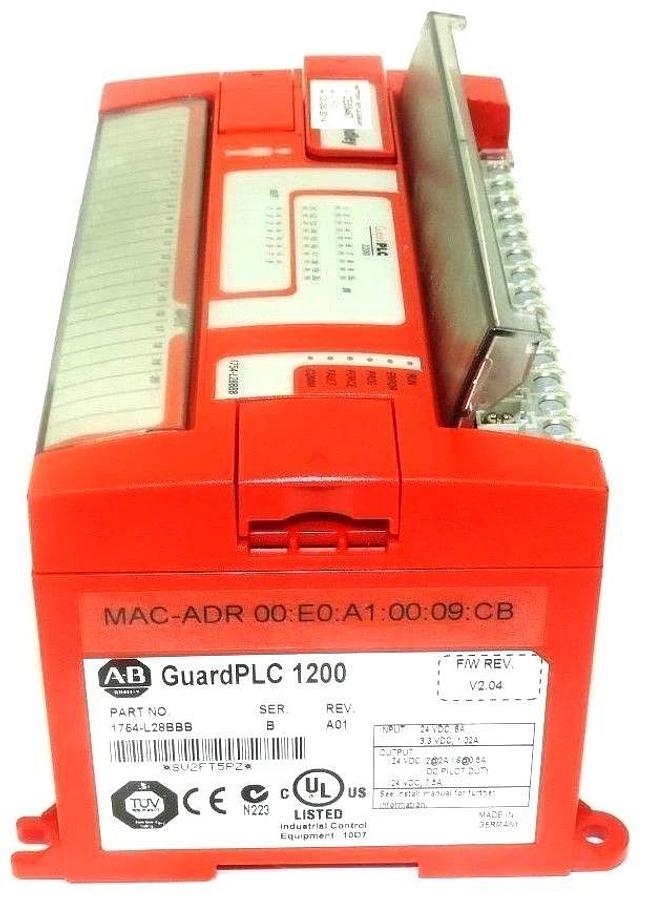Used ALLEN BRADLEY 1754-L28BBB GUARDPLC 1200 1754L28BBB SER. B REV. A01 F/W REV V2.04
