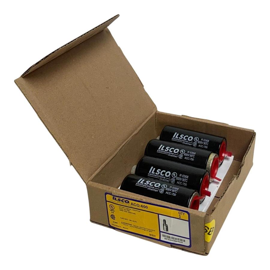 ILSCO ACO-600 Offset Pigtail Adaptor Conductor Size 600KCMIL Box of 3