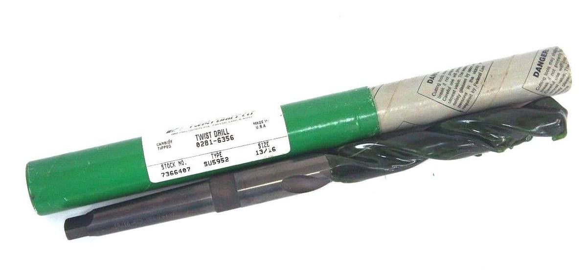 Used NEW PRECISION TWIST DRILL 7366407 SU5952 13/16" CARBIDE TIPPED TWIST DRILL