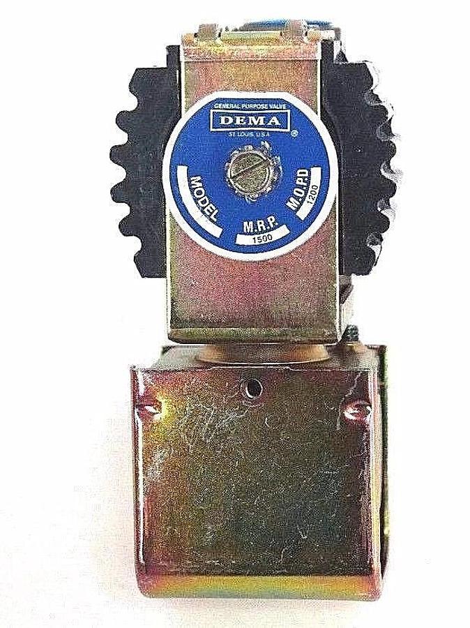 Used NIB DEMA ENGINEERING 453P SOLENOID VALVE 1500MRP, 1200MOPD, 120/60VOLTS