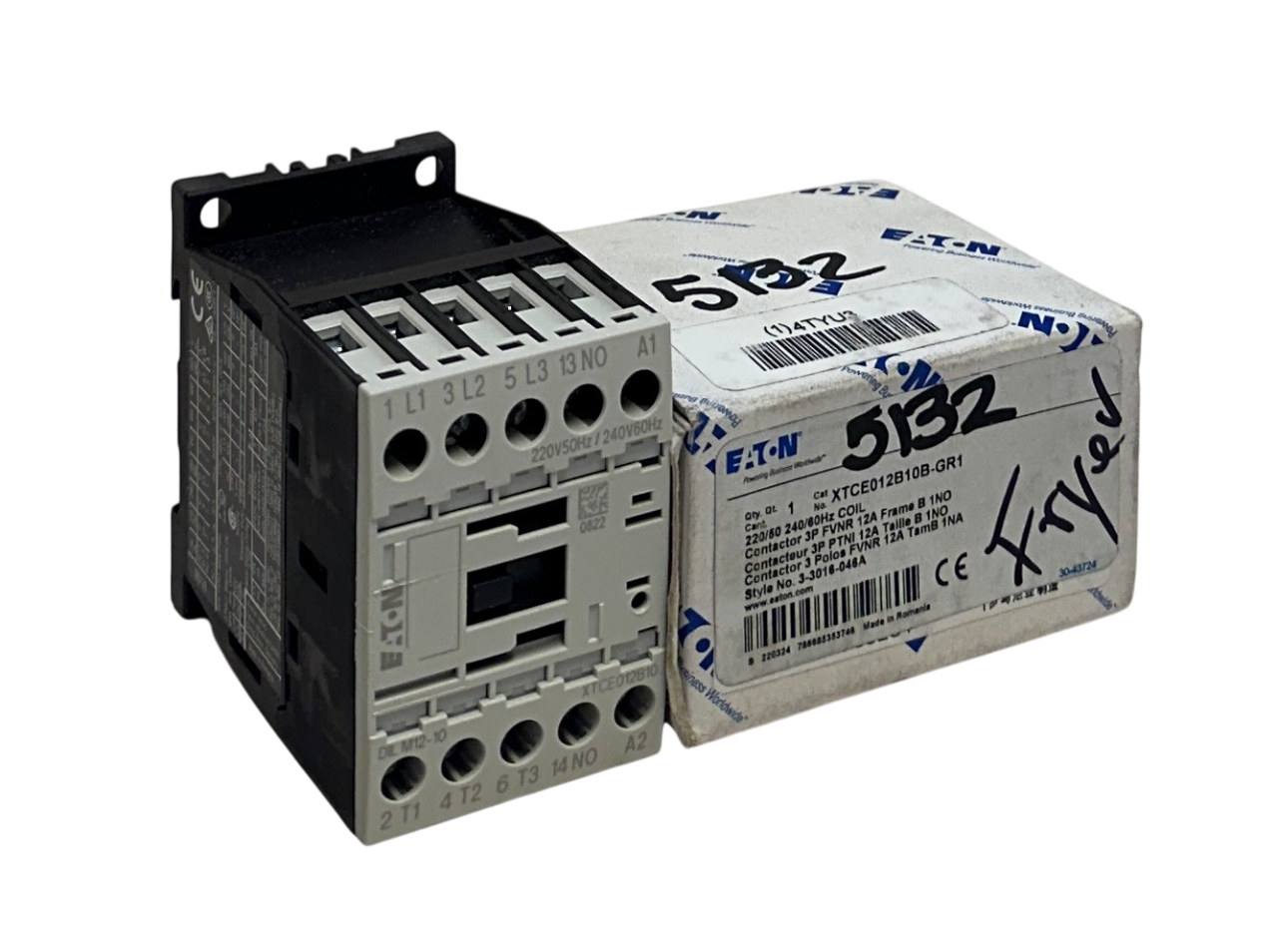 Used EATON XTCE012B10B-GR1 / DIL M12-10 / XTCE012B10B CONTACTOR 3-3016-046A 3P NSMP