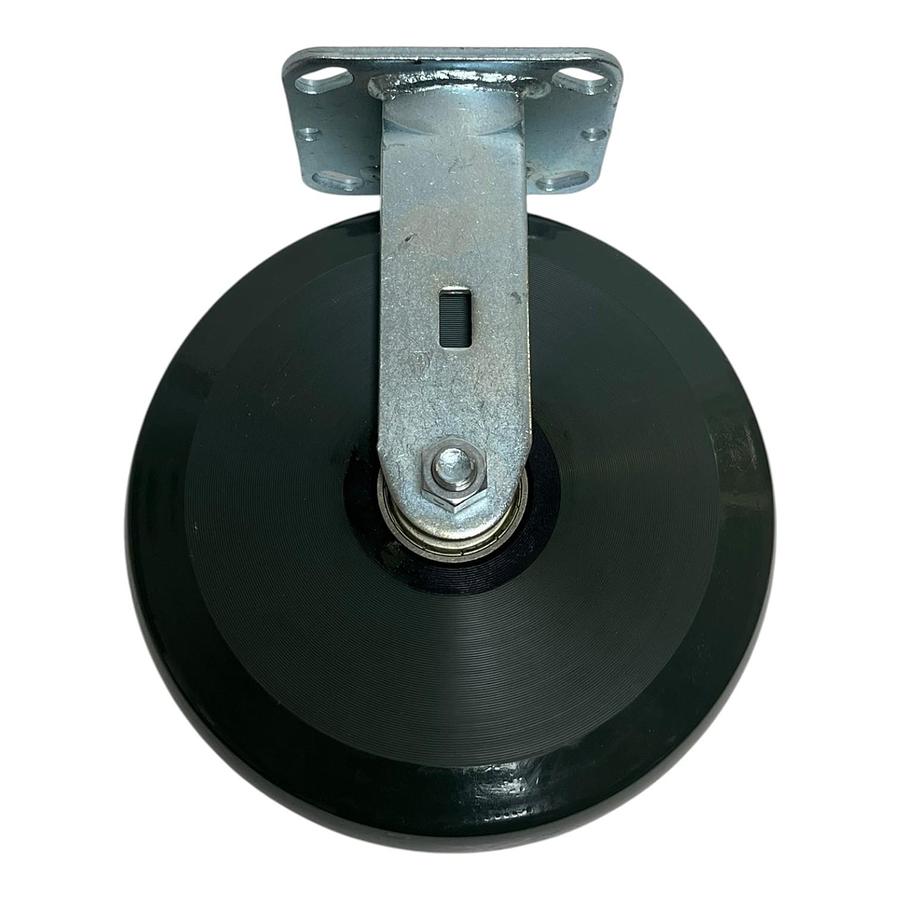 Used SC Caster Wheels 8" Rigid Plate Caster Polyurethane Solid Green Wheel New
