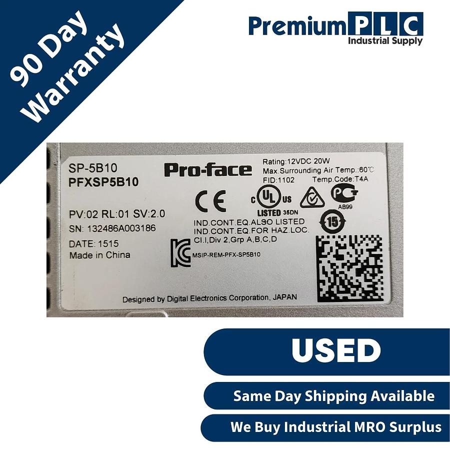 Used USED PRO-FACE SP-5500WA / PFXSP5500WAD HMI DISPLAY W/SP-5B10 / PFXSP5B10 MODULE