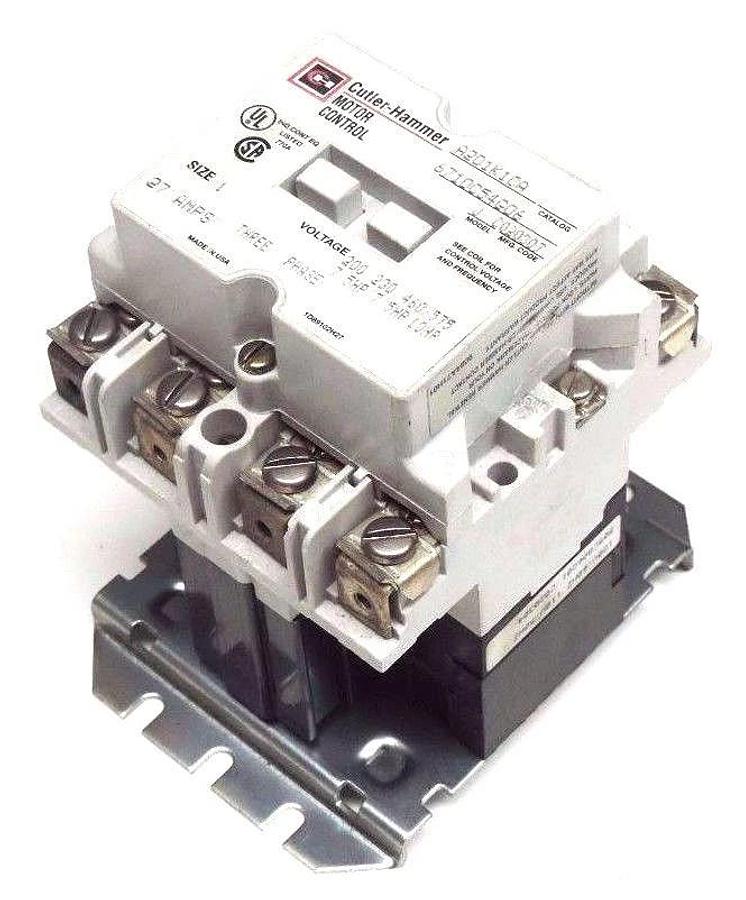 Used CUTLER HAMMER A201K1CA CONTACTOR MODEL J, 6710C54G06, SIZE 1, 27AMPS