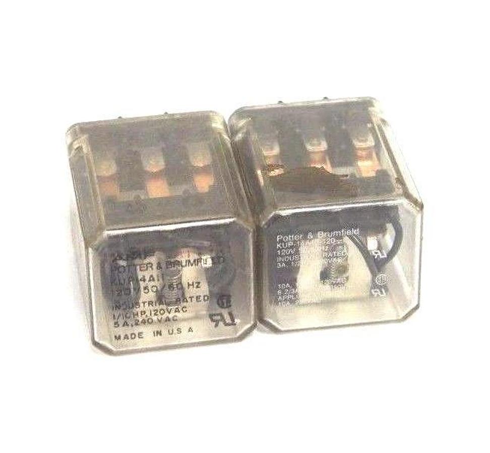 Used LOT OF 2 POTTER & BRUMFIELD RELAYS (1) KUP14A11 & (1) KUP-14A15-120