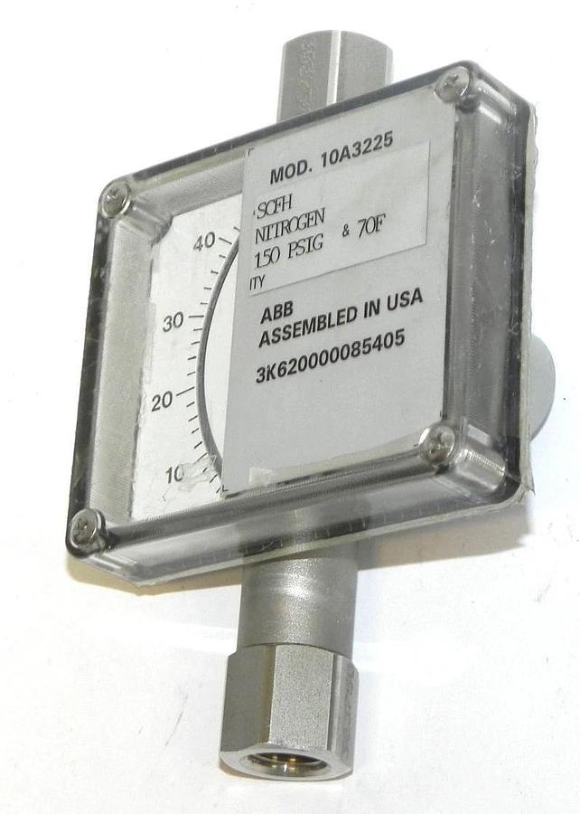 Used ABB 10A3225 PURGEMETER W/ 1" NPT METAL TUBE & PRESSURE SWITCH 150PSIG