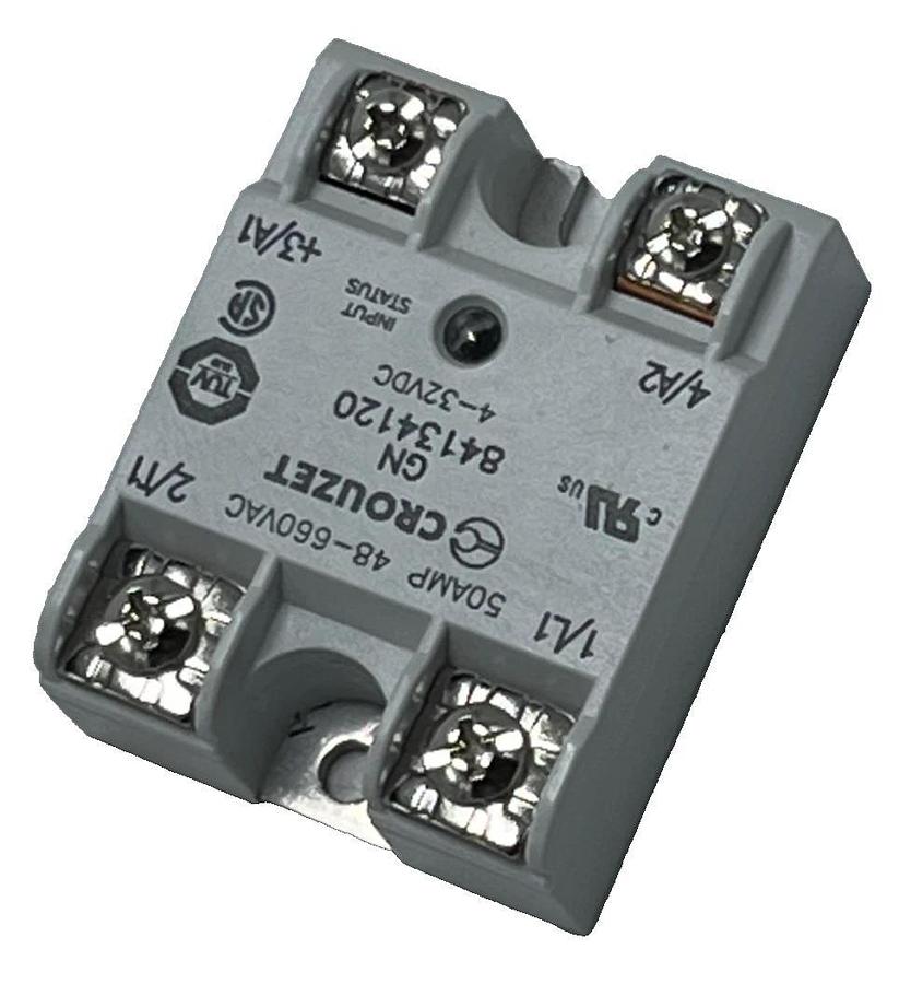 Crouzet 84134120 Solid State Relay - 50A, 48-660VAC Output, 4-32VDC Control