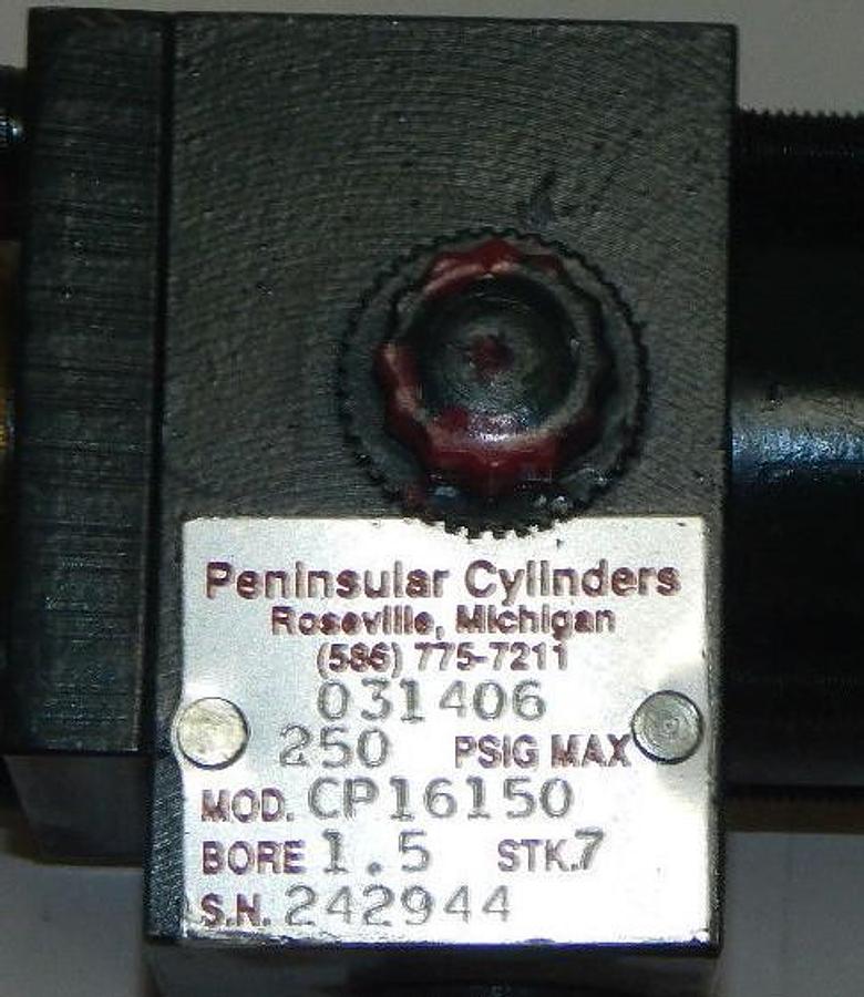 Used NEW PENINSULAR CP16150, 250 PSIG MAX PNEUMATIC CYLINDER BORE: 1.5, STK: 7