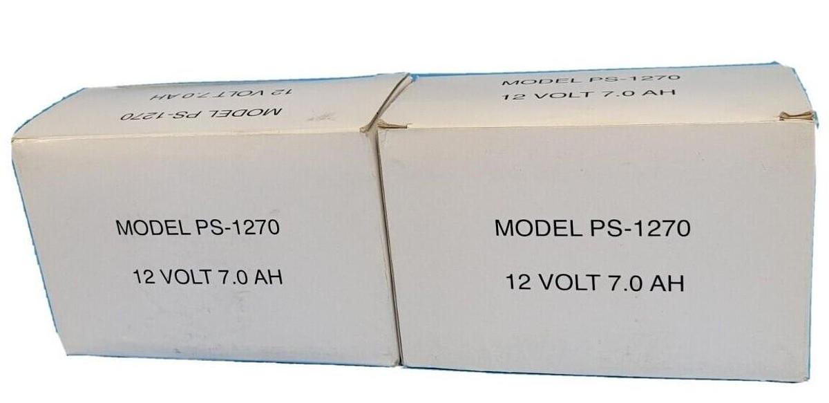 Used LOT OF 2 POWER-SONIC PS-1270 RECHARGEABLE BATTERIES 12V 7.0AH PS1270