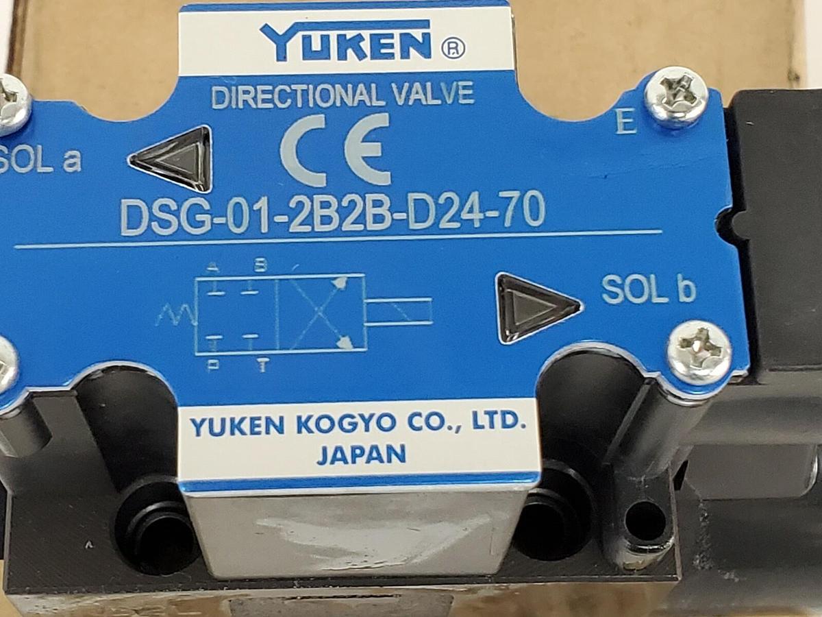 Used NIB YUKEN DSG-01-2B3B-D24-70 DIRECTIONAL VALVE ELECTRICAL RELAY TYPE 5075PSI MAX