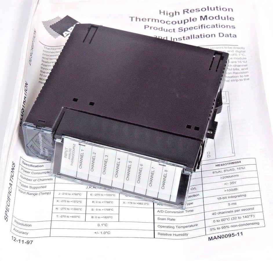 Used HORNER ELECTRIC HE693THM884L THERMOCOUPLE INPUT MODULE REPAIRED