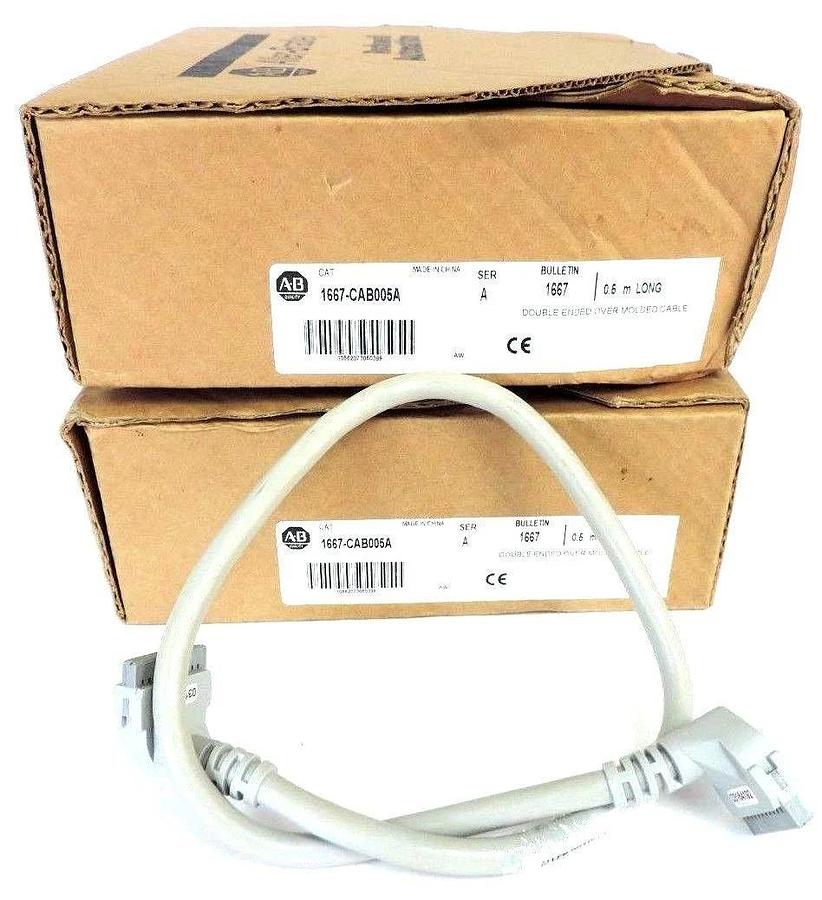 Used LOT OF 2 NIB ALLEN BRADLEY 1667-CAB005A PANNELCONNECT MODULE CABLES SER A