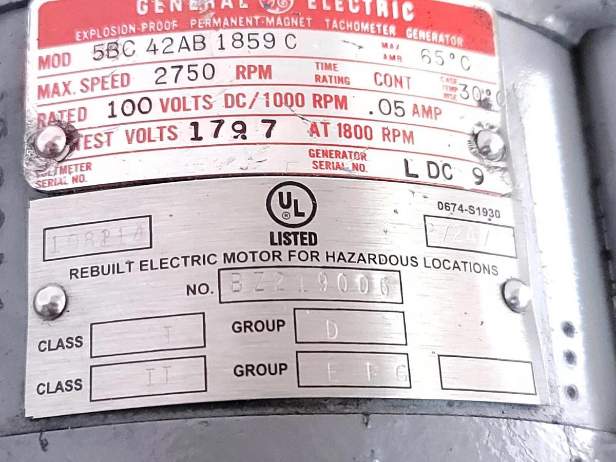 NEW GENERAL ELECTRIC 5BC42AB1859C TACHOMETER GENERATOR 2750 RPM