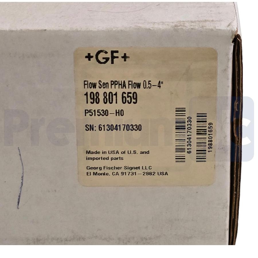 Used GF Signet P51530-H0 | 198801659 Rotor-X Flow Sensor PP/Hastelloy C, 0.5-4" NEW