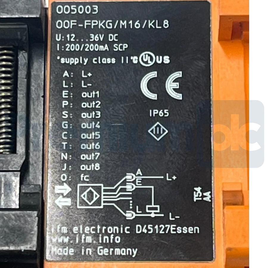IFM Efector OOF-FPKG/M16/KL8 | OO5003 Fiber Optic Amplifier 8CH 12-36VDC NSNP